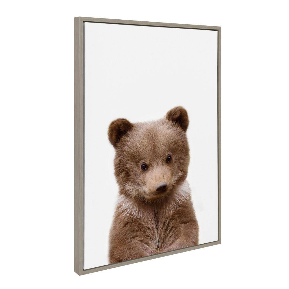 Sylvie Baby Bear Framed Canvas Print for Nursery