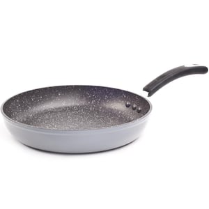 12 in. Stone Frying Pan with 100% APEO and PFOA-Free Stone-Derived Non-Stick Coating from Germany in Granite Gray