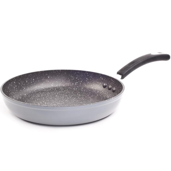 Ozeri 12 in. Stone Frying Pan with 100% APEO and PFOA-Free Stone-Derived Non-Stick Coating from Germany in Granite Gray