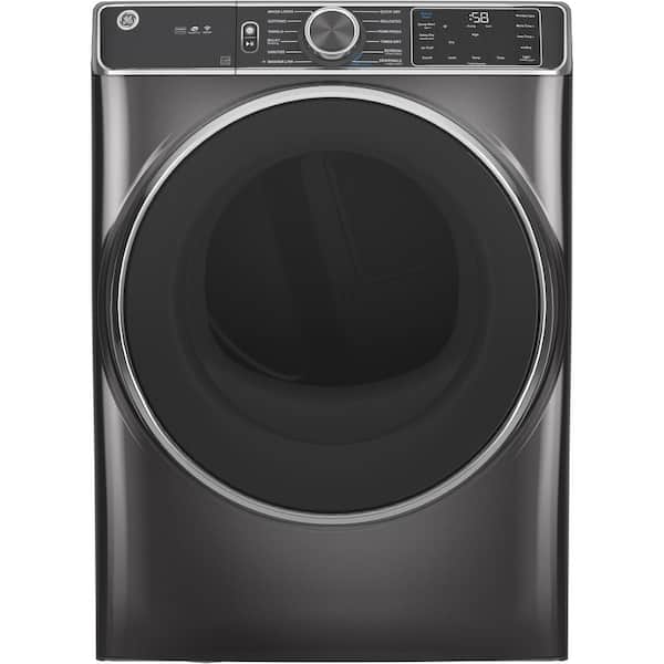GE 7.8 cu. ft. Smart Diamond Gray Stackable Electric Dryer with Steam and Sanitize Cycle, ENERGY STAR