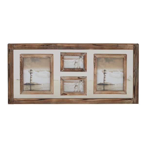 8" x 10" Brown 4 Slot Wall Photo Frame with Wood Frame