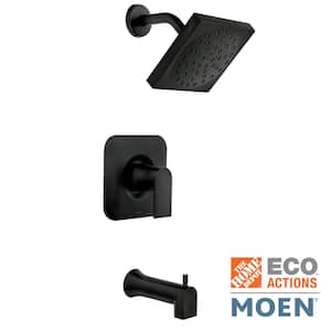 Genta Single-Handle 1-Spray Tub and Shower Faucet in Matte Black (Valve Included)