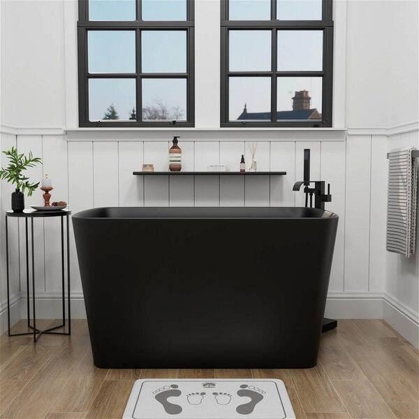 Turtletub Sサイズ 黒 GIVING TREE Kyoto 47 in. x 27.5 in. Japanese Soaking Bathtub with