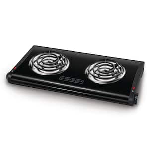 2-Burner 12 in. Black Hot Plate with Temperature Controls