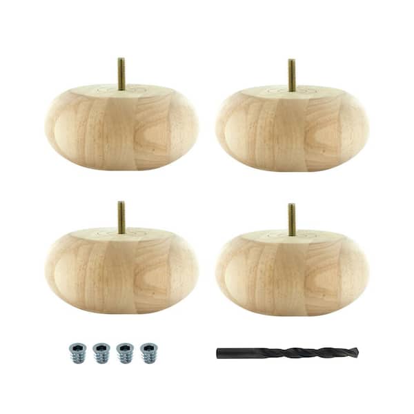 5 in. x 2-1/4 in. Pine Bun Foot 5 in. x 2-1/4 in. Pine Bun Foot