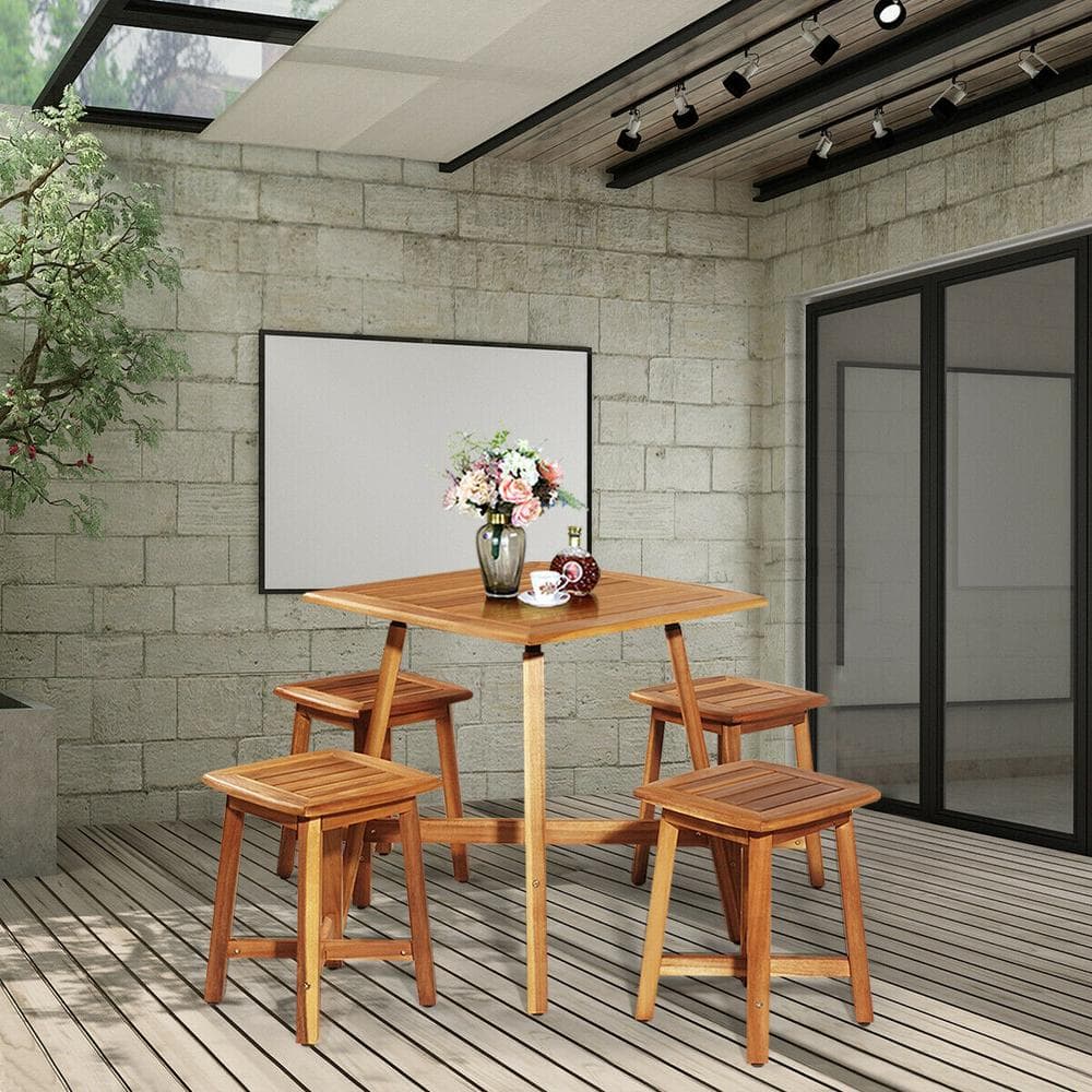 5-Piece Wood Outdoor Dining Set price history on PriceWatchPro