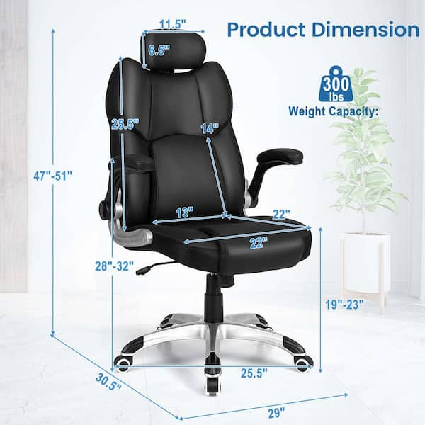 Costway Black Kneading Massage Chair Office Chair Height 