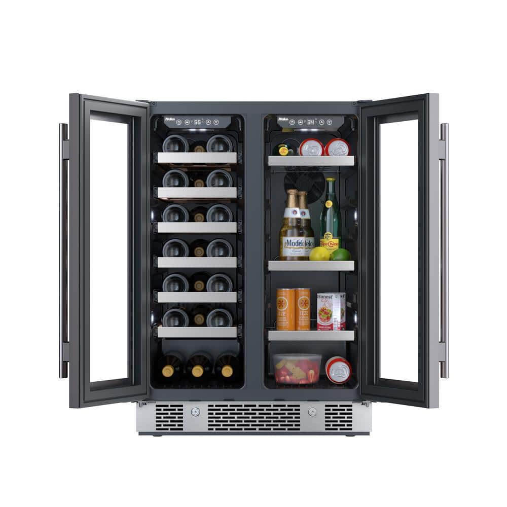 Stainless Steel Dual Zone 21-Bottle 64-Can Beverage Center