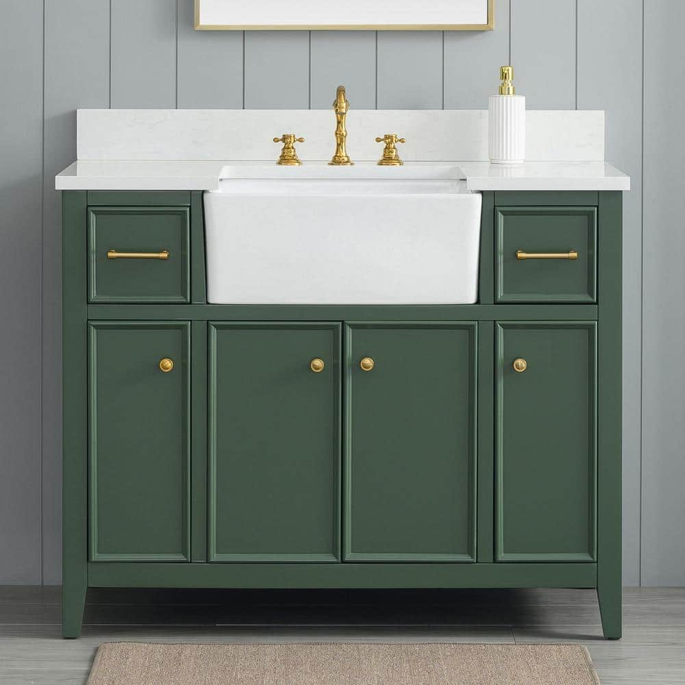 Evergreen 42'' Freestanding Single Bathroom Vanity with Ceramic Sink