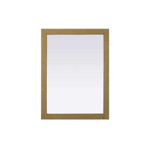 Linen Oak 27 in. W x 36 in. H Transitional Rectangle Mirror