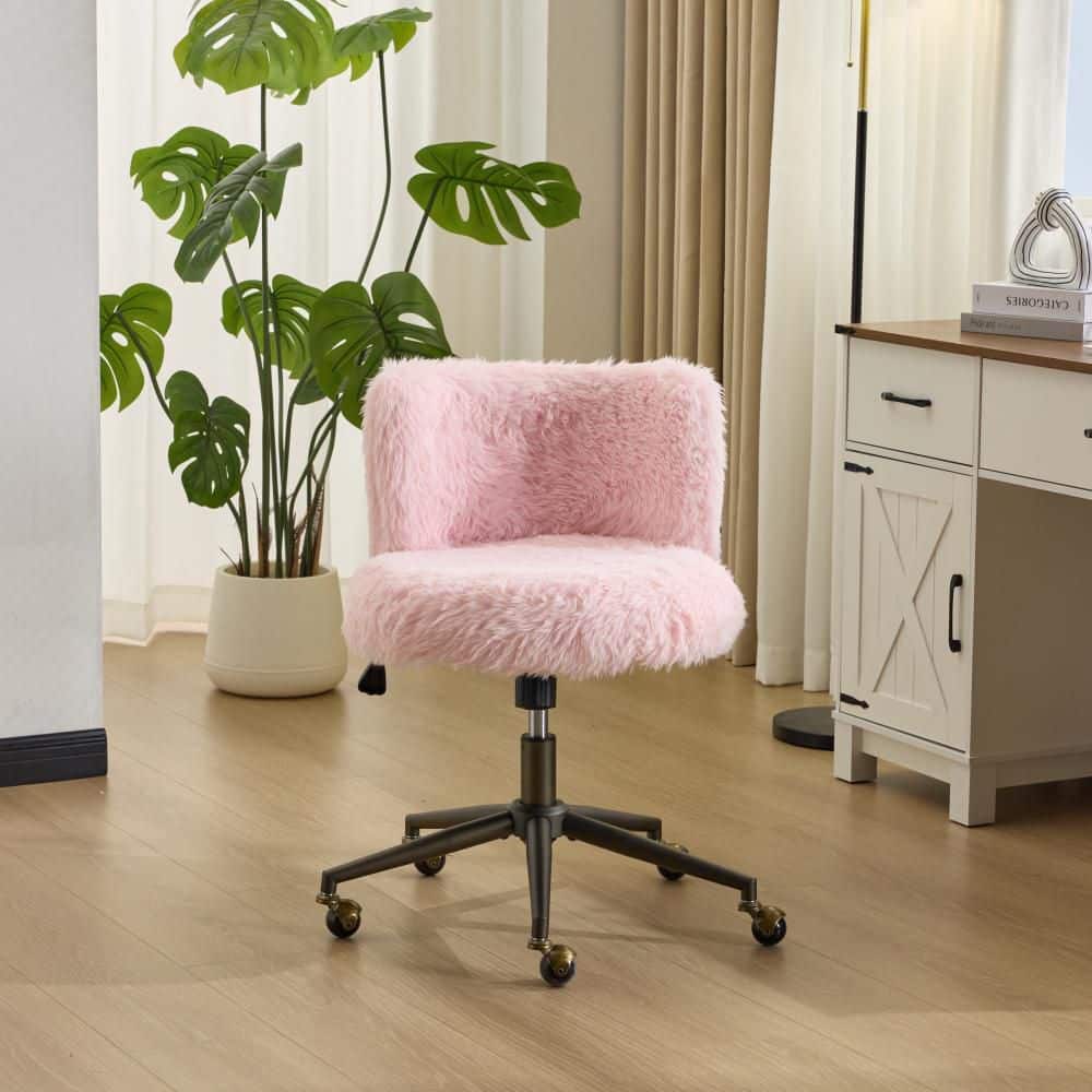 Karl home Velvet Fabric Adjustable Height Swivel Task Chair in Light ...