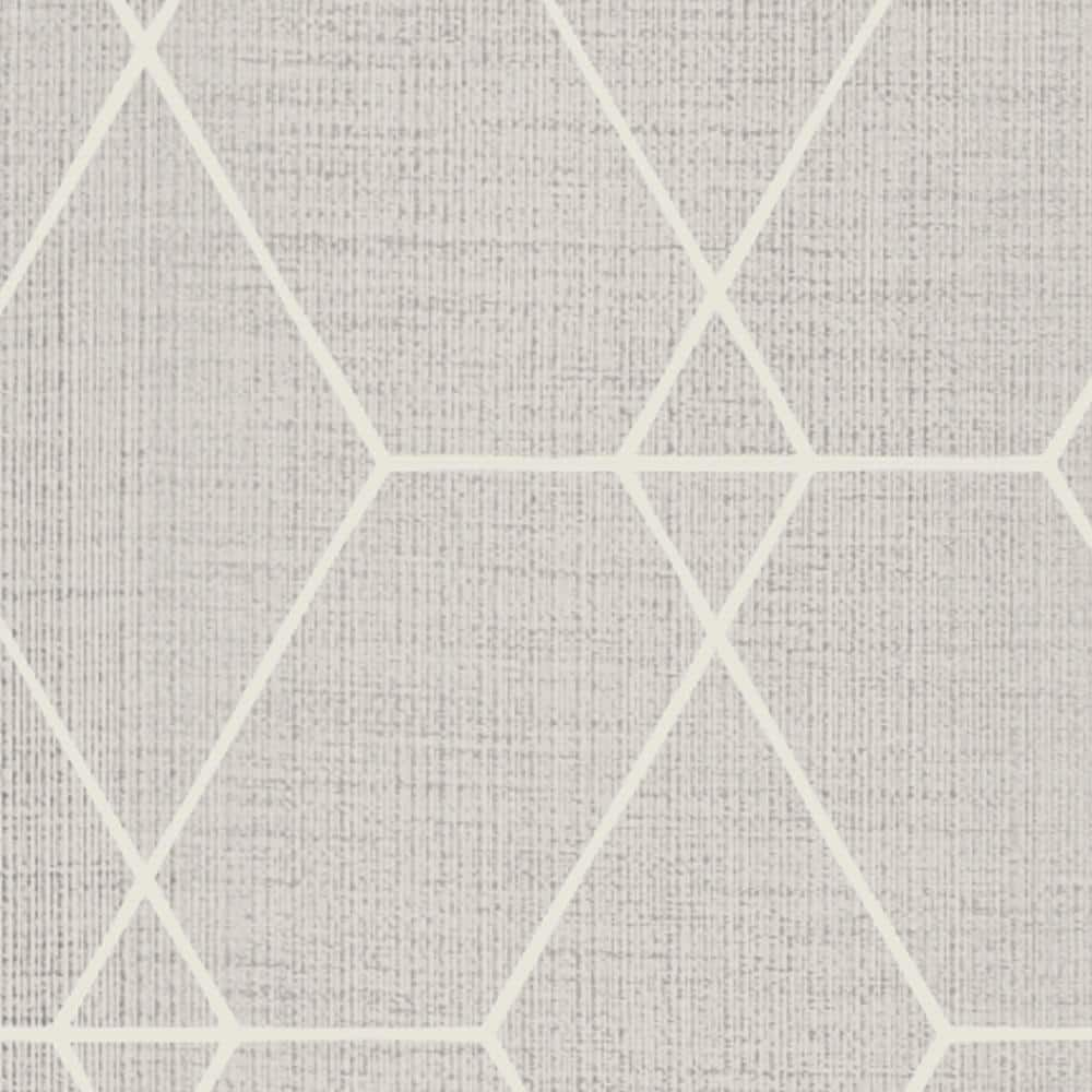 Hexagon Geometric Art Deco Lines Warm Grey Peel and Stick Vinyl