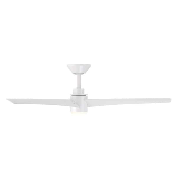 Novelle 52 in. Indoor/Outdoor Matte White 3-Blade Smart Ceiling Fan Selectable CCT Integrated LED and Remote
