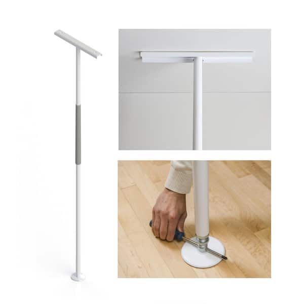 HEALTHCRAFT SuperPole 93-99 in. x 1.5 in. Floor to Ceiling Grab Bar Support Pole (300 lb. Capacity) in White