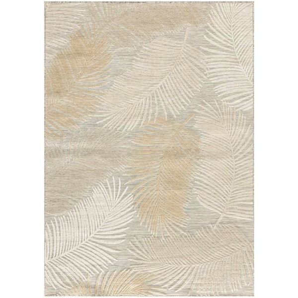 Suncoast Grey 4 ft. x 6 ft. Floral Contemporary Area Rug