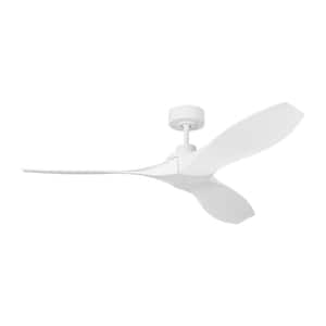 Collins Coastal 52 in. Smart Home Matte White Wet Rated Ceiling Fan with White Blades, DC Motor and Remote