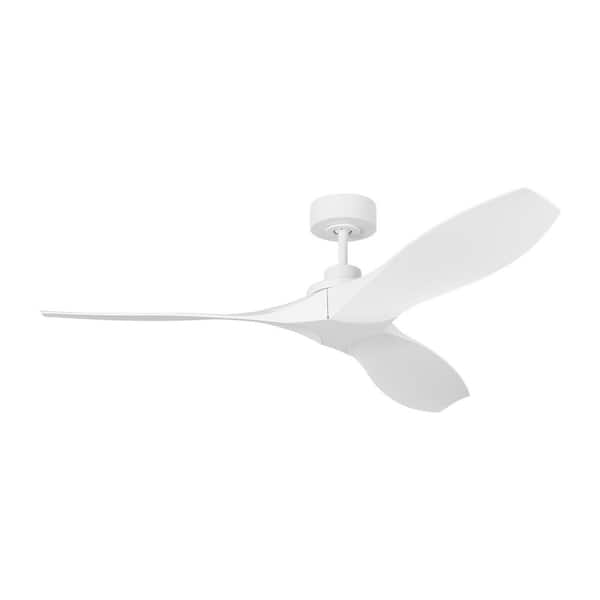 Collins Coastal 52 in. Smart Home Matte White Wet Rated Ceiling Fan with White Blades, DC Motor and Remote