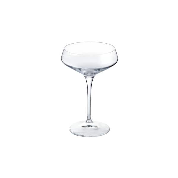 4 Smoke Gray Crystal Champagne Coupes, Danish Modern Square Bowl Cocktail  Glasses, Vintage Formal Dining Barware, Wedding Toast Stemware 