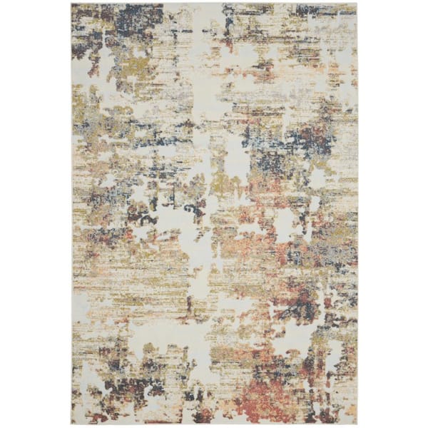 Nourison Trance Ivory/Multi 7 ft. x 10 ft. Contemporary Area Rug