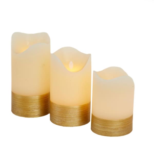 Litton Lane Gold Wax Traditional Flameless Candle