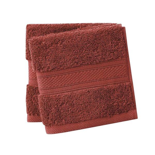 Cannon 100% Cotton Low Twist Wash Cloths (13 in. L x 13 in. W), 550 gsm, Highly Absorbent (6-Pack, Terracotta)