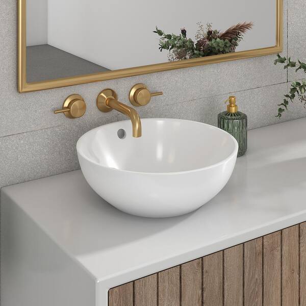 Zale 16 in. Round Vitreous China Vessel Sink in White
