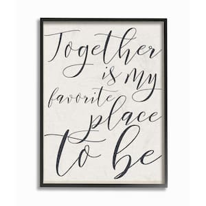 "Together - My Favorite Place To Be" by Daphne Polselli Wood Framed Abstract Wall Art 20 in. x 16 in.