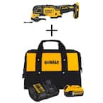 ATOMIC 20V MAX Cordless Brushless Oscillating Multi-Tool (Tool-Only) with 20V Lithium-Ion 5Ah Battery, Charger & Kit Bag