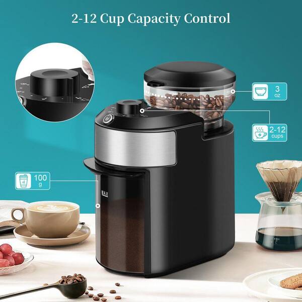 JFVKAF Flat Burr Coffee Grinder 28 Grind Settings Precision
