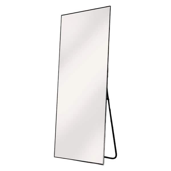 HomeRoots 19.7 in. x 59.1 in. Classic Rectangle Framed Black Vanity Mirror