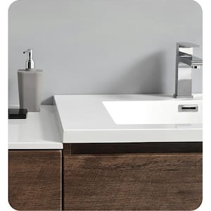Lazzaro 72 in. Modern Double Bathroom Vanity in Rosewood with Vanity Top in White with White Basins