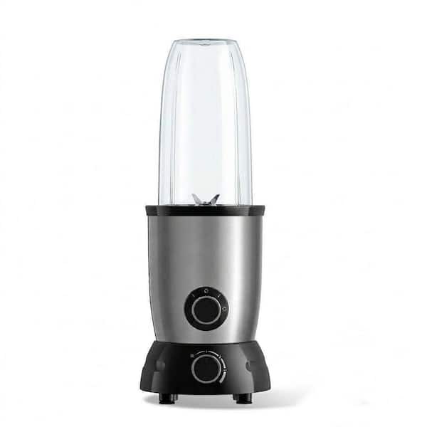 Silver Stainless Steel Personal Blender Powerful 1000W Motor Smoothie Maker with BPA-Free Cups, Dual Blades