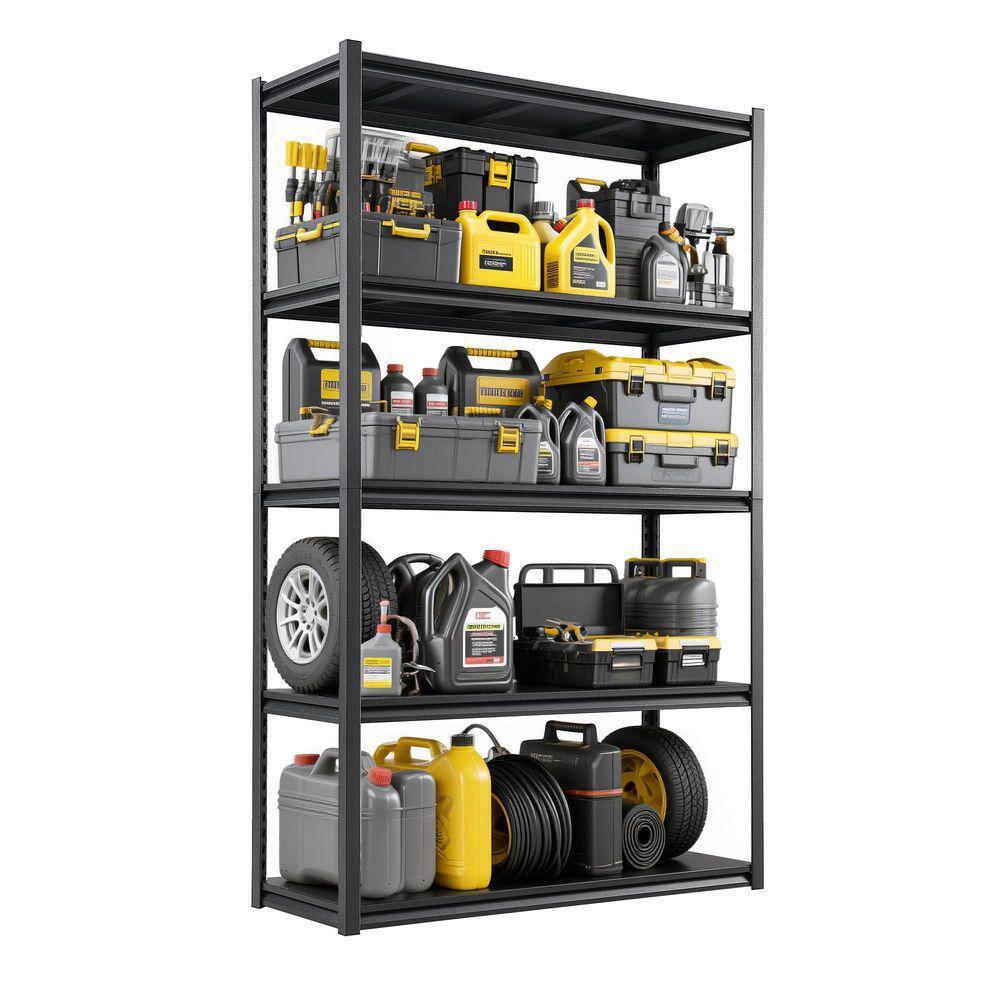 Huluwat 5-Tier Heavy Duty Steel Freestanding Adjustable Storage Rack in ...