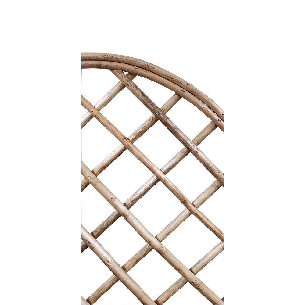 67" Light Brown Willow Wood Arched Trellis