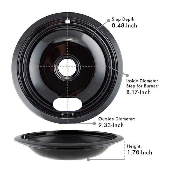 Range Kleen 8 in. A Style Drip Pan in Black Porcelain P102