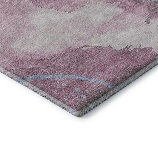 Mayfield Premium Machine Washable Abstract AMF1529 Mauve 2 ft. 3 in. x 7 ft. 6 in. Runner Rug