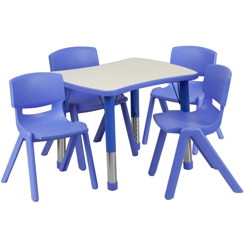 Carnegy Avenue Blue 5Piece Table and Chair Set CGAYU20704BLHD The Home Depot