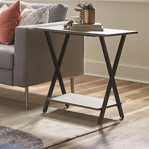 Cornerstone Gray 31 in. W Concrete-Coated End Table