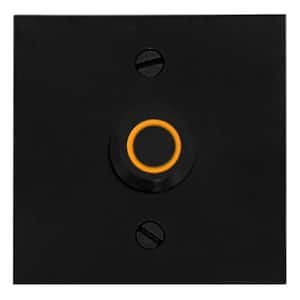 Wired Metal Square Surface Mount Doorbell Chime Push Button with LED Button Light in Black, Door Bell Button Only