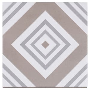 Bliss Monaco Tan/Gray/White 8 in. x 8 in. Porcelain Matte European Floor and Wall Tile (10.76 sq. ft./Case)