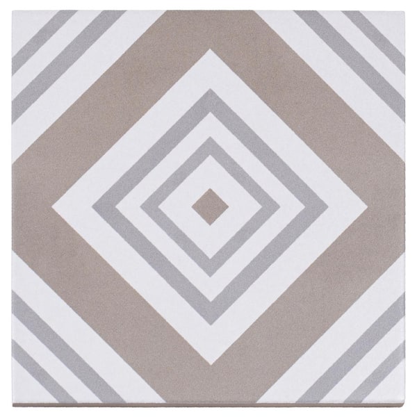 ANDOVA Bliss Monaco Tan/Gray/White 8 in. x 8 in. Porcelain Matte European Floor and Wall Tile (10.76 sq. ft./Case)