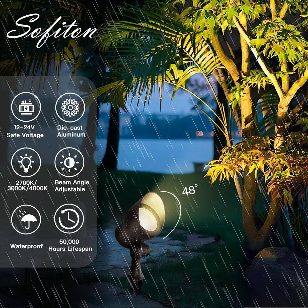 Bronze 4-Pack Low Voltage LED Landscape Spotlights