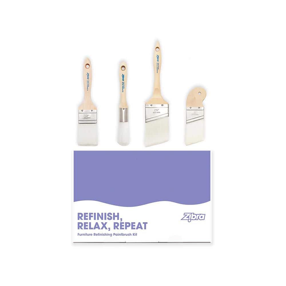 Zibra Furniture Refinishing Paintbrush Kit (4-Piece) HDKIT4FUR