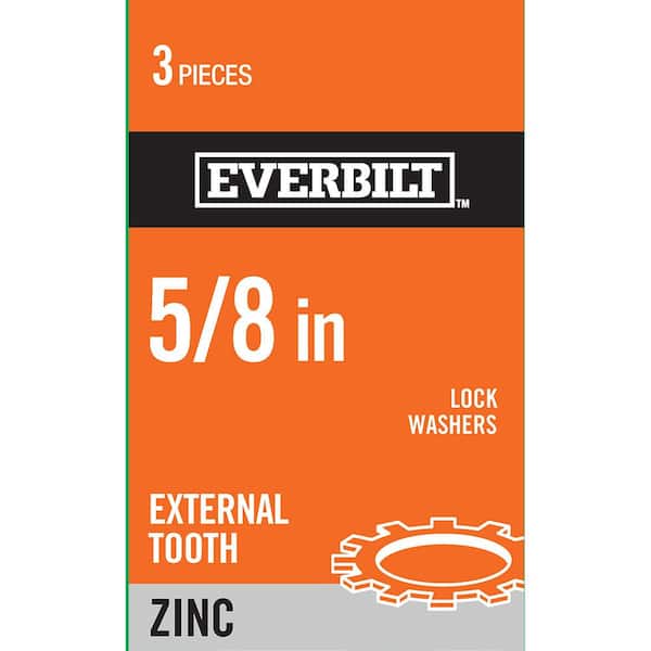 Everbilt 5/8 in. Zinc-Plated External Tooth Lock Washer (3 per Pack)