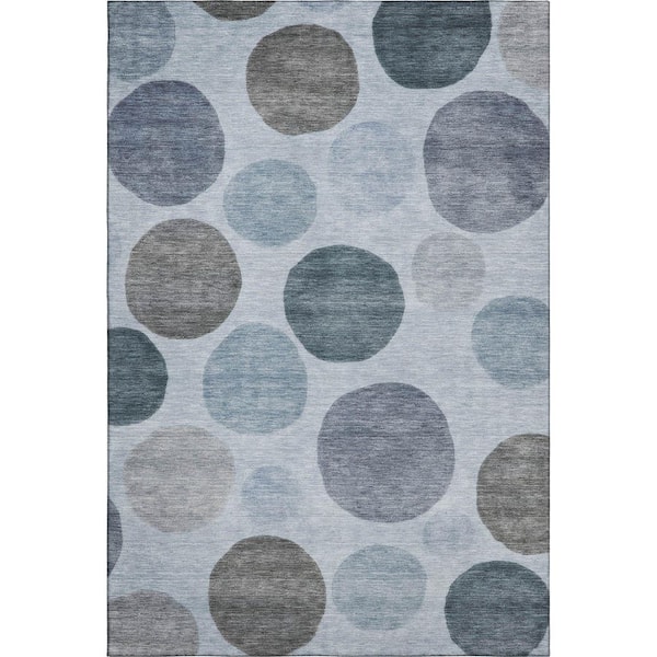 Mayfield Premium Machine Washable Abstract AMF2062 Blue 5 ft. x 7 ft. 6 in. Area Rug