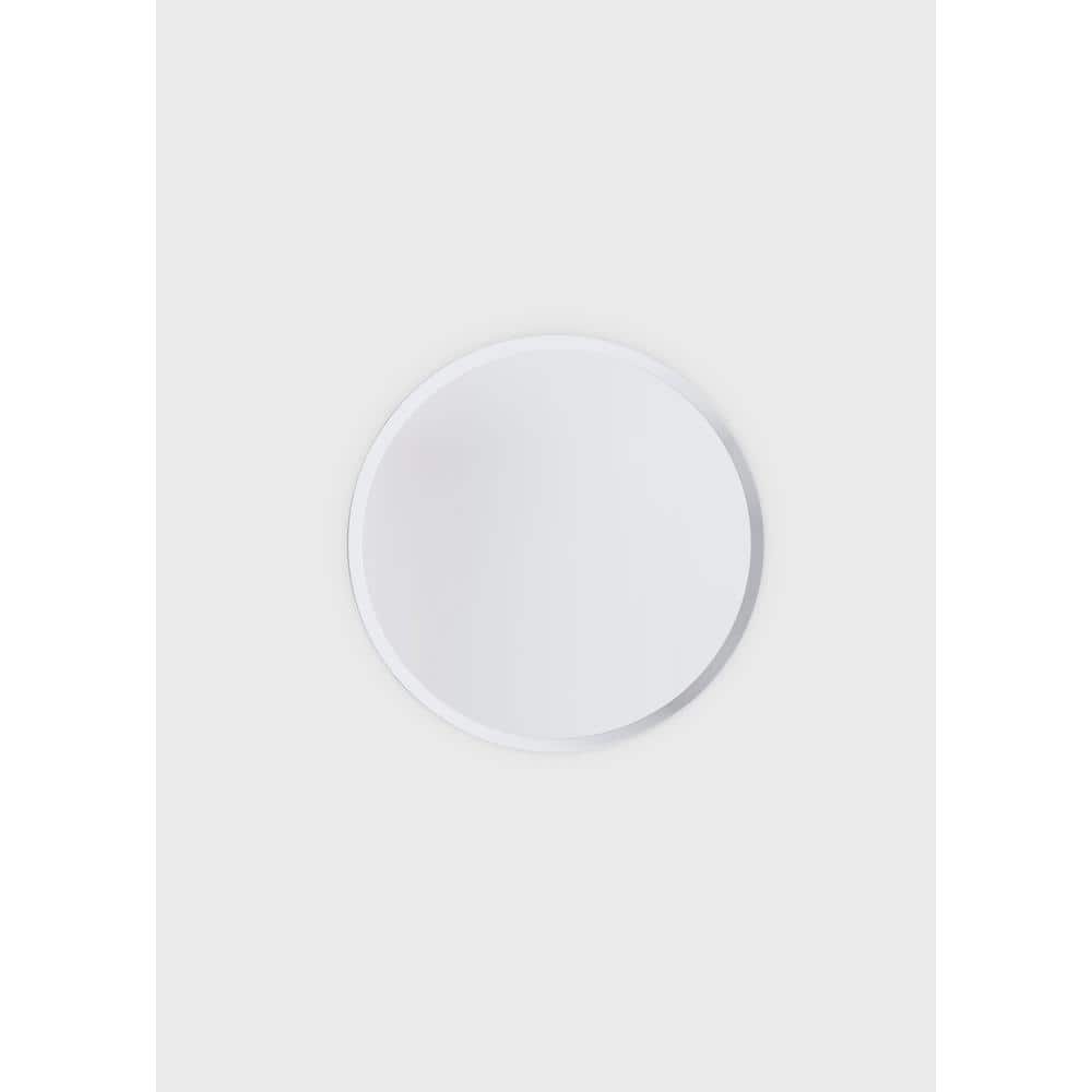 Glass Warehouse 30 in. W x 30 in. H Frameless Round Beveled Edge Bathroom Vanity Mirror MBR30