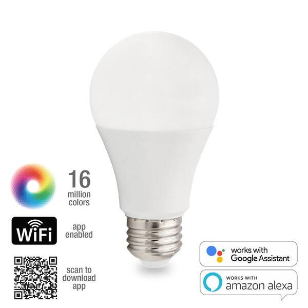 4 Pack Luvoni Smart WiFi LED A19 Light Bulb Google Home/Alexa compatible 60w 