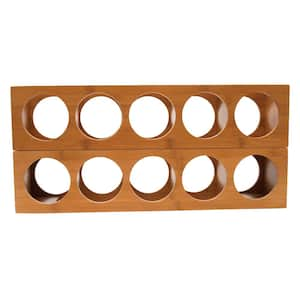 4.75 in. W. x 20.75 in. x 5.37 in. Bamboo 5-Bottle Stackable Wine Rack