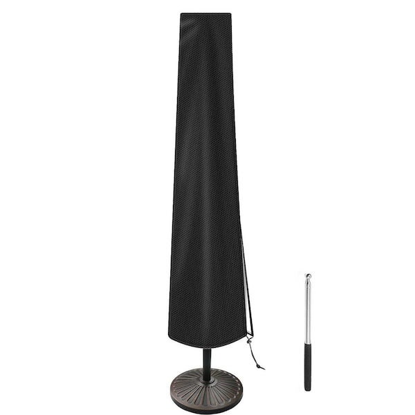 Waterproof Patio Umbrella Cover with Rod, 420D Polyester, Fits 7-11 ft Outdoor Parasol, Weather-Resistant, Black