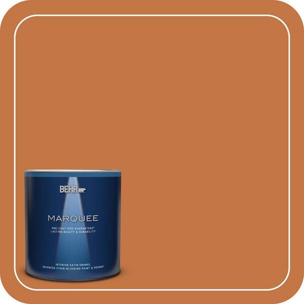 BEHR MARQUEE 1 qt. #PPU3-02 Marmalade Glaze Satin Enamel Interior Paint & Primer